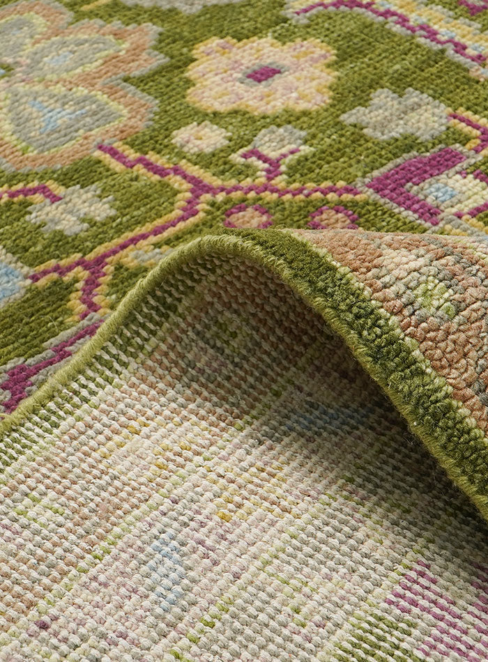 Reese Leaf Green Hand-Knotted Wool Rug