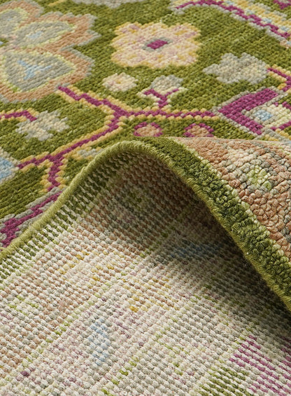 Reese Leaf Green Hand-Knotted Wool Rug
