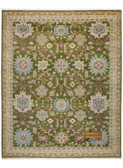 Reese Leaf Green Hand-Knotted Wool Rug