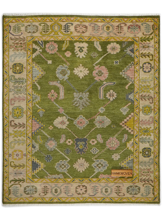 Medow Leaf Pastel Hand-Knotted Wool Rug
