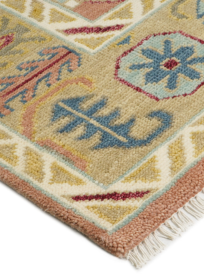 Medow Peach Mist Hand-Knotted Wool Rug