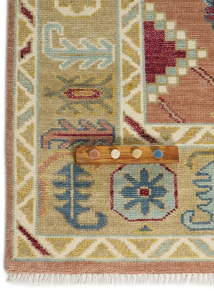 Medow Peach Mist Hand-Knotted Wool Rug