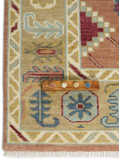 Medow Peach Mist Hand-Knotted Wool Rug