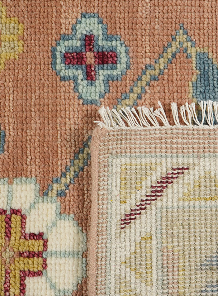 Medow Peach Mist Hand-Knotted Wool Rug