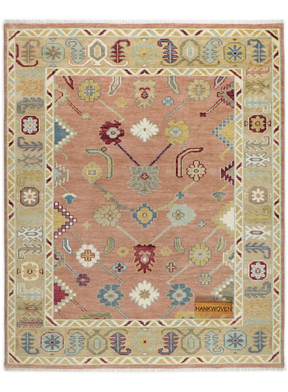 Medow Peach Mist Hand-Knotted Wool Rug