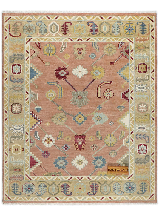 Medow Peach Mist Hand-Knotted Wool Rug
