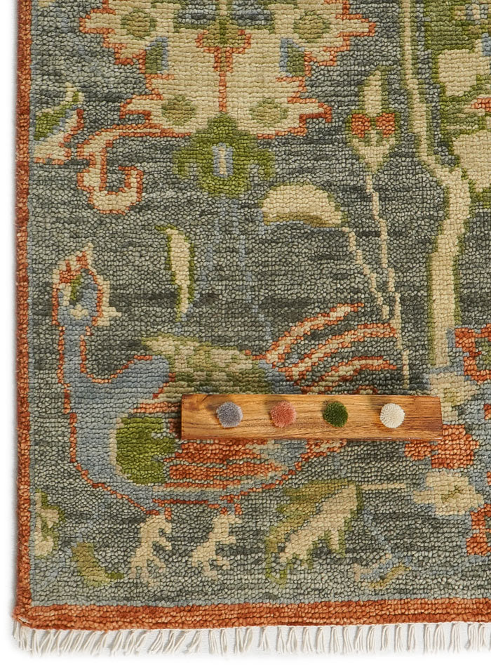 Pavonia Gray Fall Hand-Knotted Wool Rug