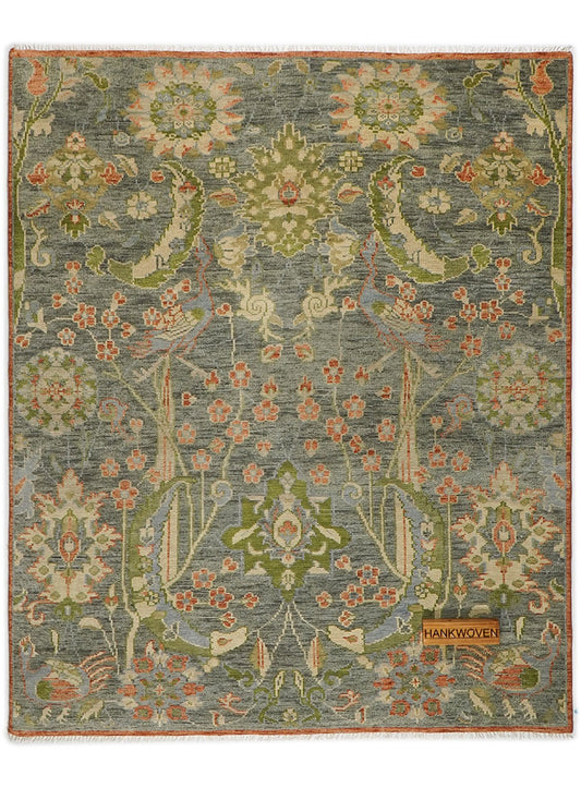 Pavonia Gray Fall Hand-Knotted Wool Rug