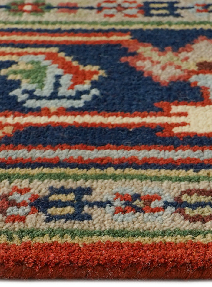 Dyson Red-Ivory Hand-Knotted Wool Rug