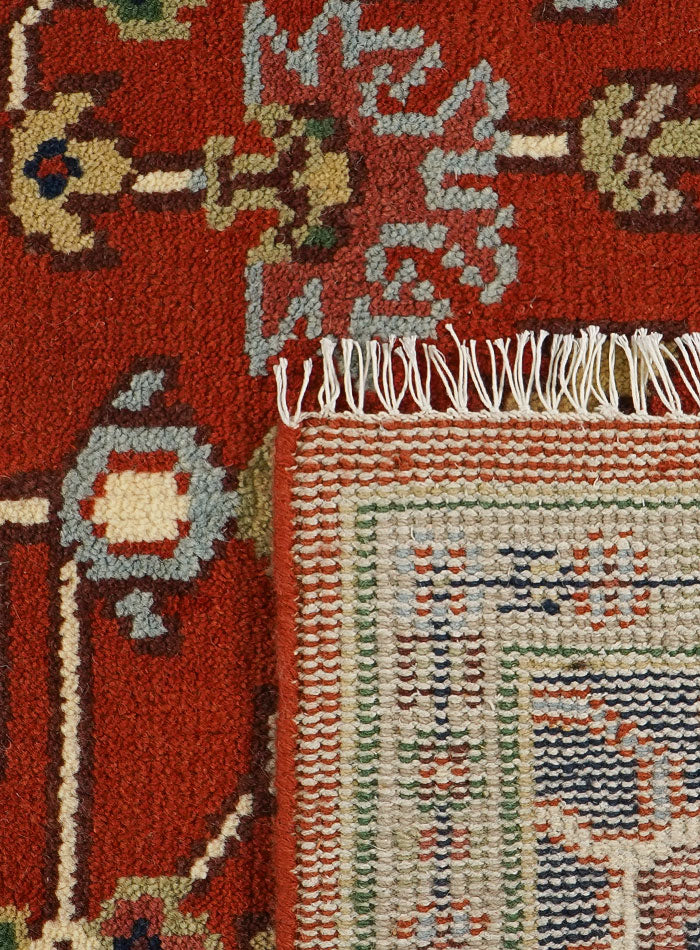Dyson Red-Ivory Hand-Knotted Wool Rug