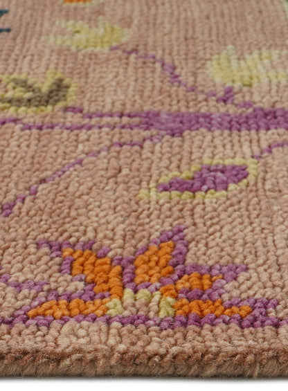 Aviara Peach Hand-Knotted Wool Rug
