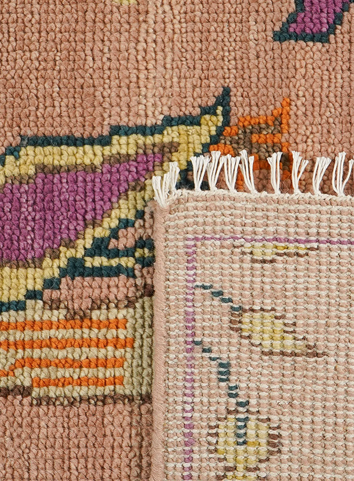 Aviara Peach Hand-Knotted Wool Rug
