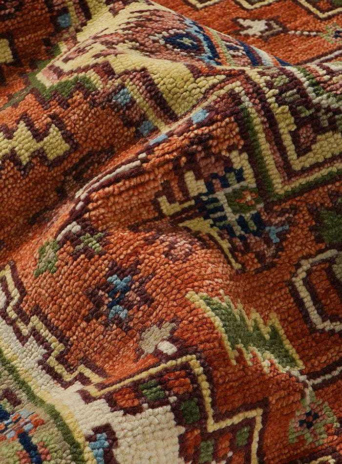 Dyson Rust-Ivory Hand-Knotted Wool Rug