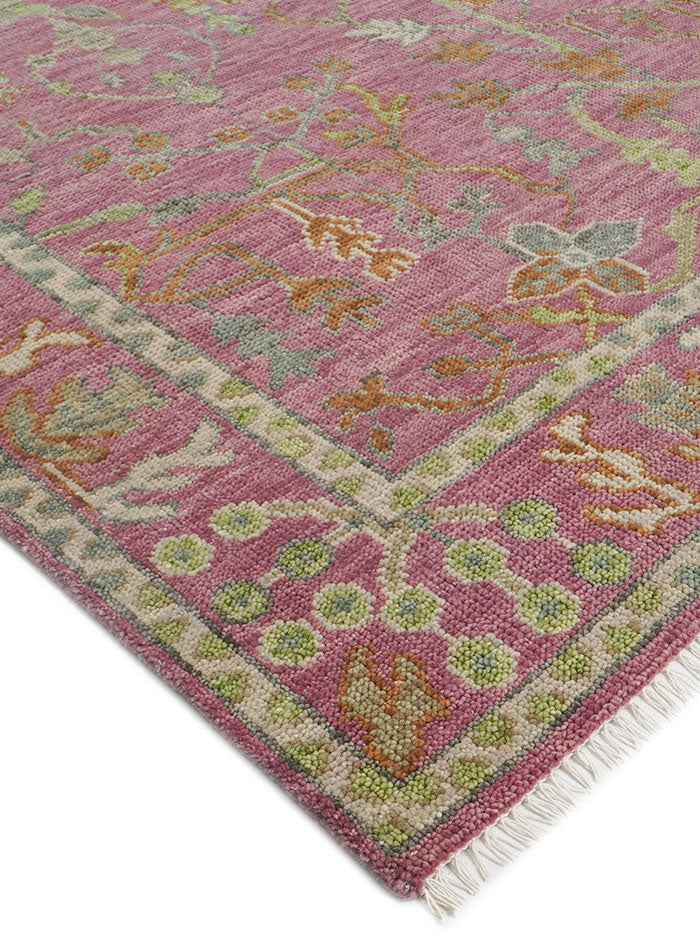 Overgrown Blushfield Hand-Knotted Wool Rug