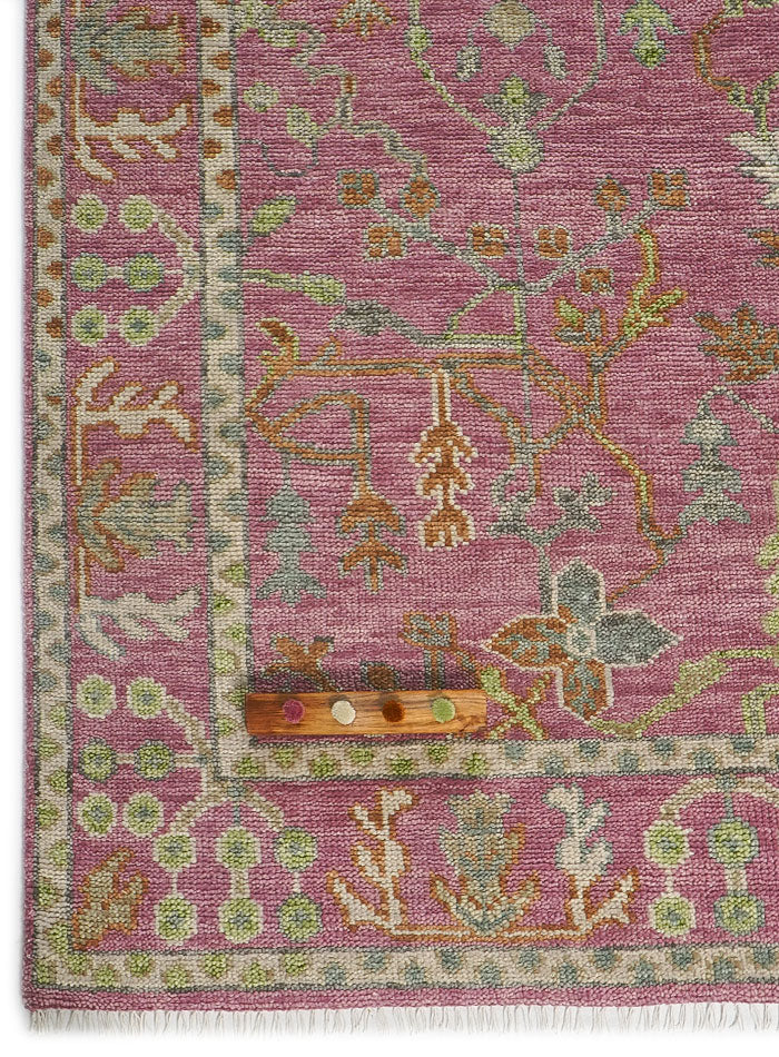 Overgrown Blushfield Hand-Knotted Wool Rug