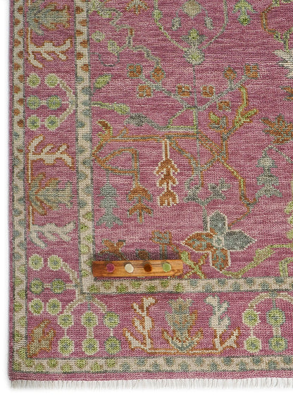 Overgrown Blushfield Hand-Knotted Wool Rug