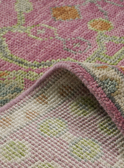 Overgrown Blushfield Hand-Knotted Wool Rug
