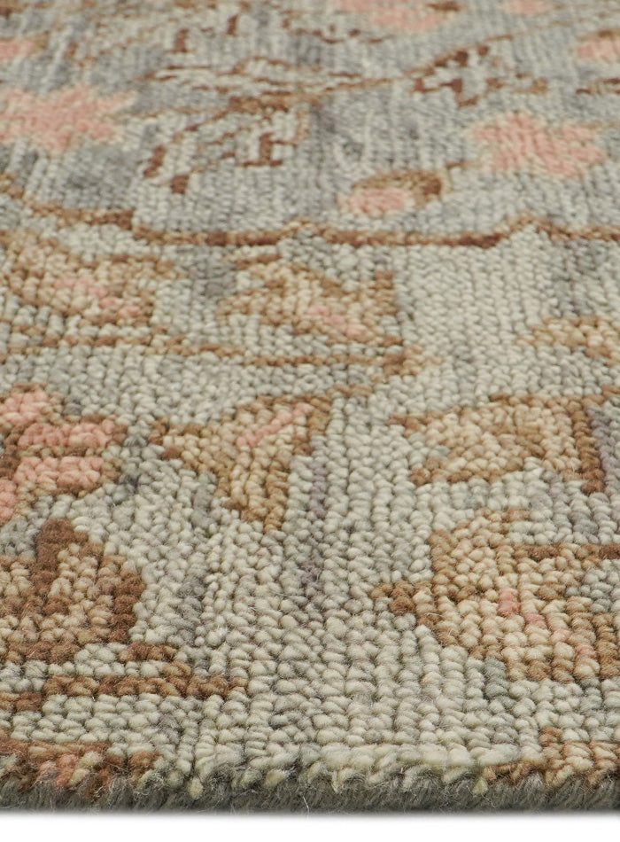 Floracomb Gray Fall Hand-Knotted Wool Rug