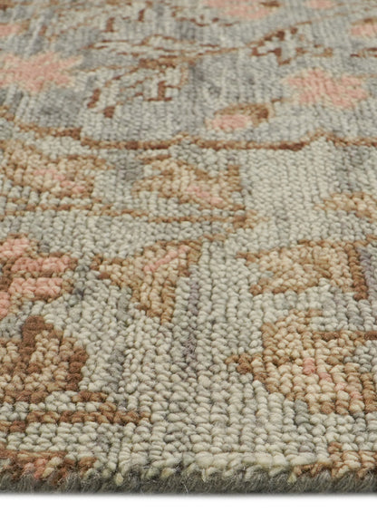 Floracomb Gray Fall Hand-Knotted Wool Rug