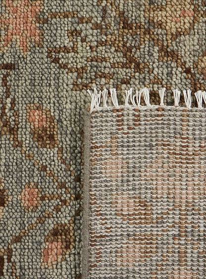 Floracomb Gray Fall Hand-Knotted Wool Rug