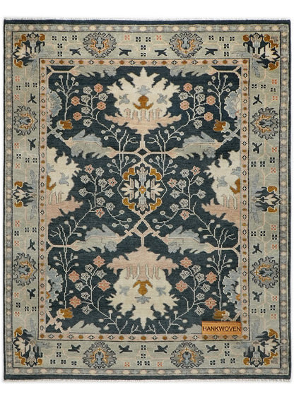 Donegal Sea-Blue Dusk Hand-Knotted Wool Rug