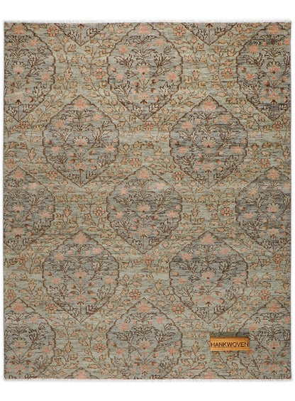 Floracomb Gray Fall Hand-Knotted Wool Rug