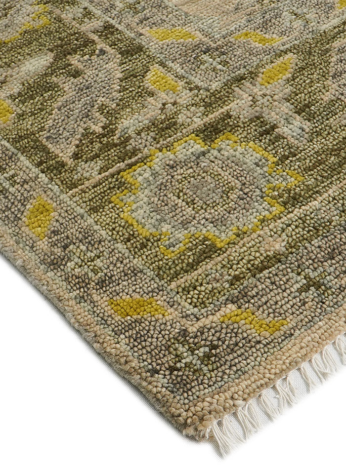 Splice Olive Sand Hand-Knotted Wool Rug