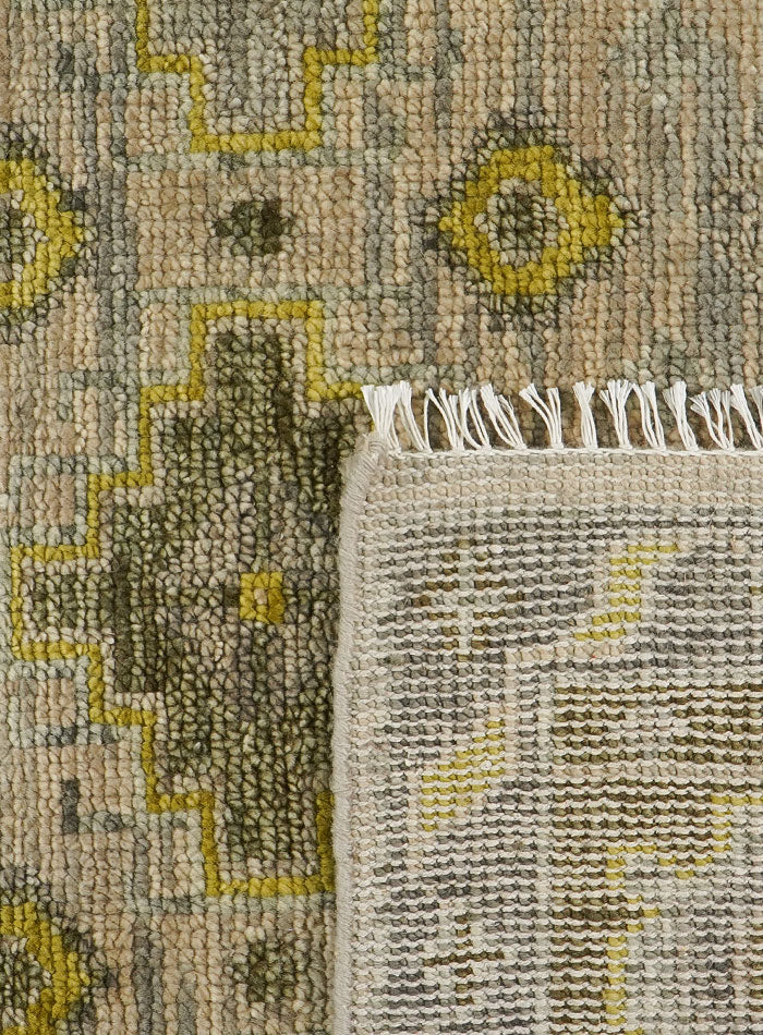 Splice Olive Sand Hand-Knotted Wool Rug
