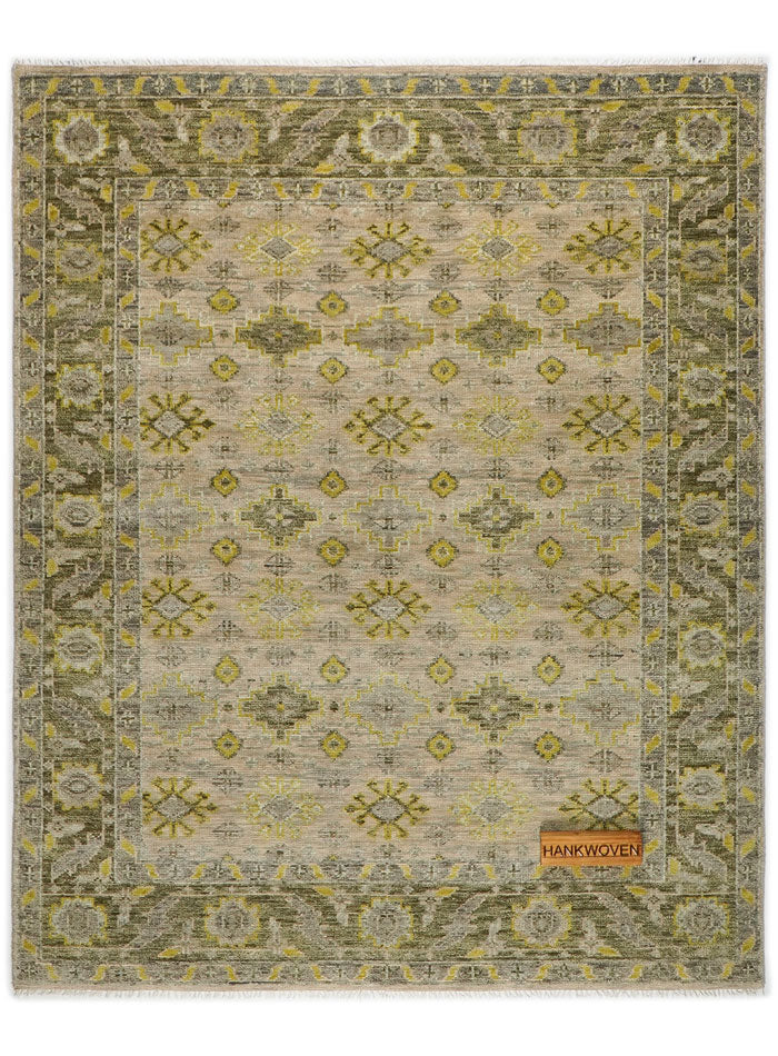 Splice Olive Sand Hand-Knotted Wool Rug
