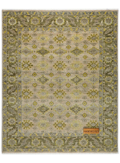 Splice Olive Sand Hand-Knotted Wool Rug