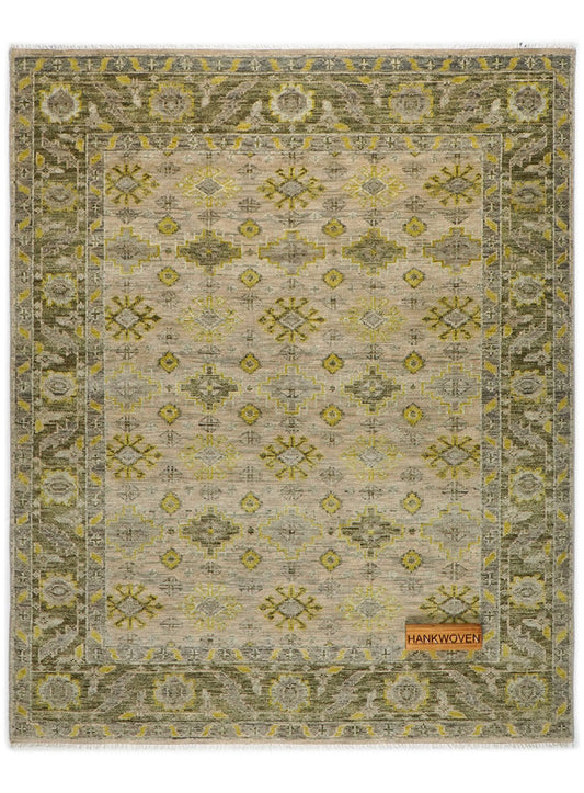 Splice Olive Sand Hand-Knotted Wool Rug