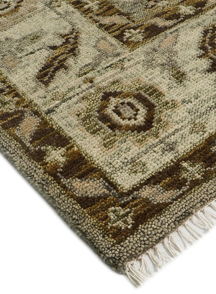 Splice Distressed Grey Hand-Knotted Wool Rug