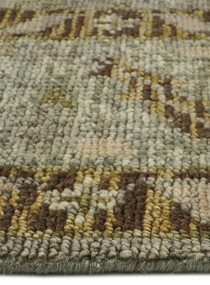 Splice Distressed Grey Hand-Knotted Wool Rug