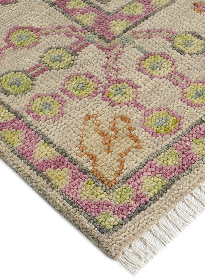 Overgrown Ivory Hand-Knotted Wool Rug