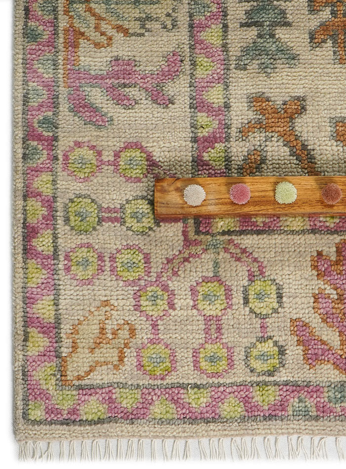 Overgrown Ivory Hand-Knotted Wool Rug