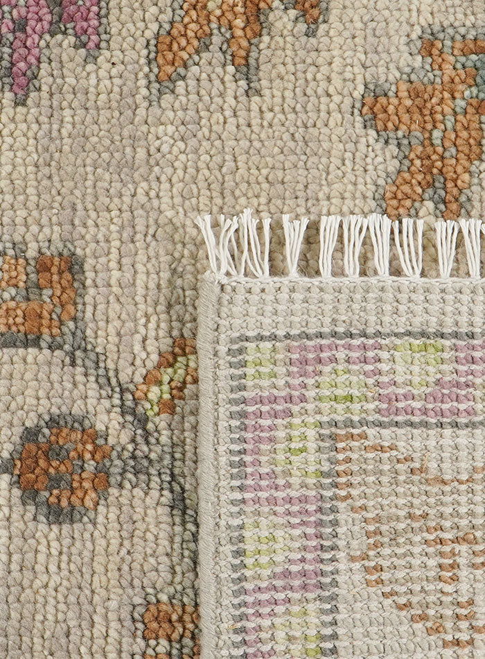 Overgrown Ivory Hand-Knotted Wool Rug