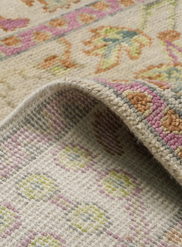 Overgrown Ivory Hand-Knotted Wool Rug