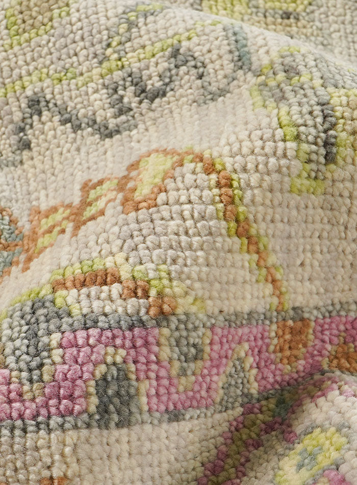 Overgrown Ivory Hand-Knotted Wool Rug