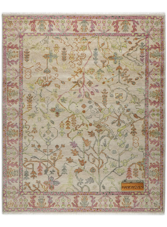 Overgrown Ivory Hand-Knotted Wool Rug