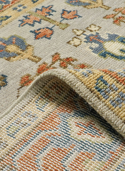 Tree of Life Gray/Rust Hand-Knotted Wool Rug