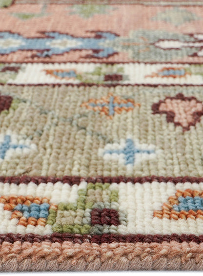 Tree of Life Pink Hand-Knotted Wool Rug