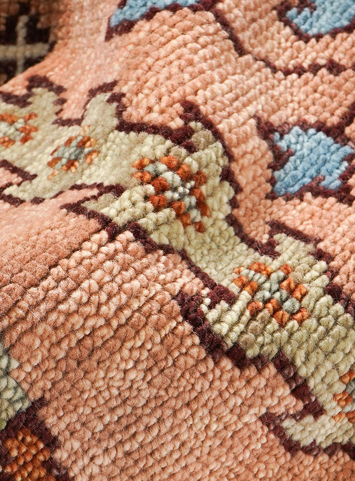 Tree of Life Pink Hand-Knotted Wool Rug