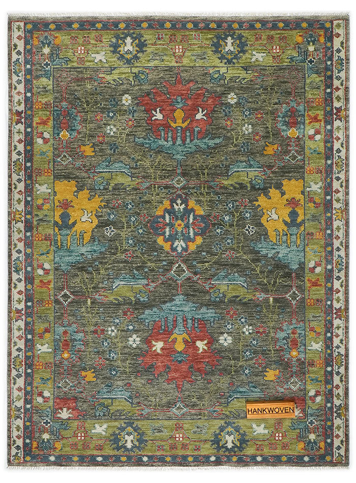 Donegal Distressed-Gray Hand-Knotted Wool Rug