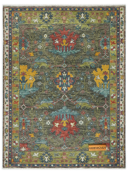 Donegal Distressed-Gray Hand-Knotted Wool Rug