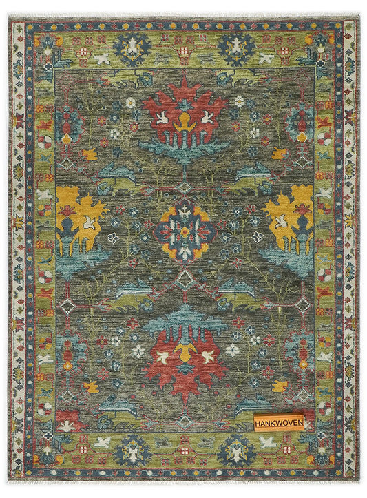 Donegal Distressed-Gray Hand-Knotted Wool Rug