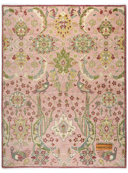Pavonia Pink Blush Hand-Knotted Wool Rug