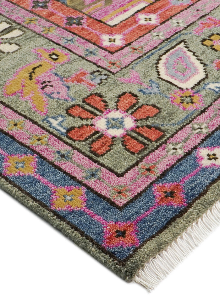Kismet Blush Indigo Hand-Knotted Wool Rug