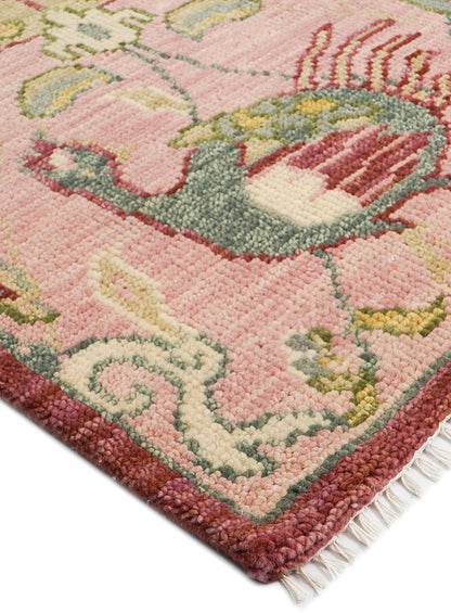 Pavonia Pink Blush Hand-Knotted Wool Rug
