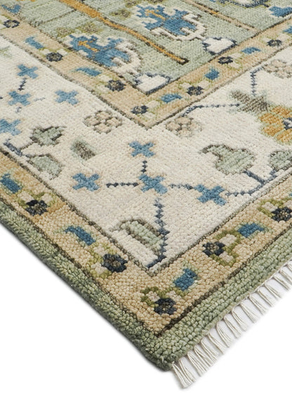 Tree of Life Soft Sage Hand-Knotted Wool Rug