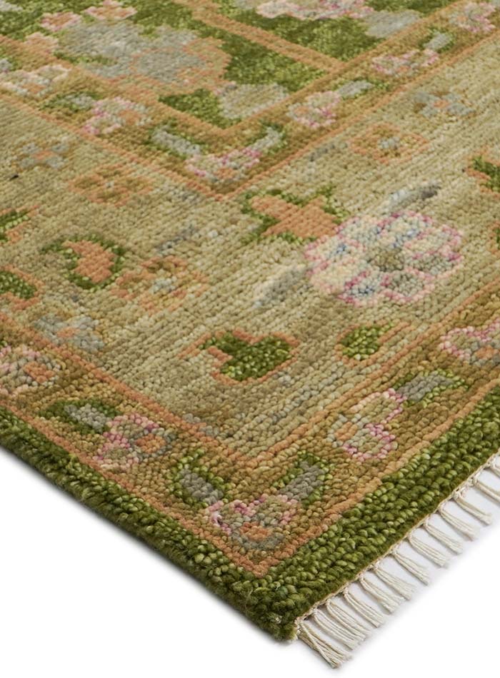 Tree of Life Moss Green Hand-Knotted Wool Rug